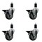 Service Caster 3.5'' Gray Poly Swivel 1-3/8'' Expanding Stem Caster Set with Brake, 4PK SCC-EX20S3514-PPUB-PLB-138-4 - alternate 1